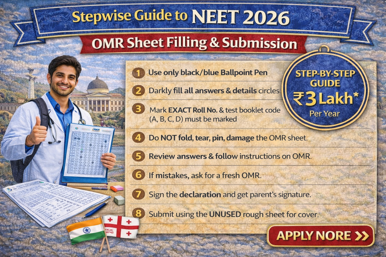 Stepwise Guide to NEET 2026 OMR Sheet Filling & Submission
